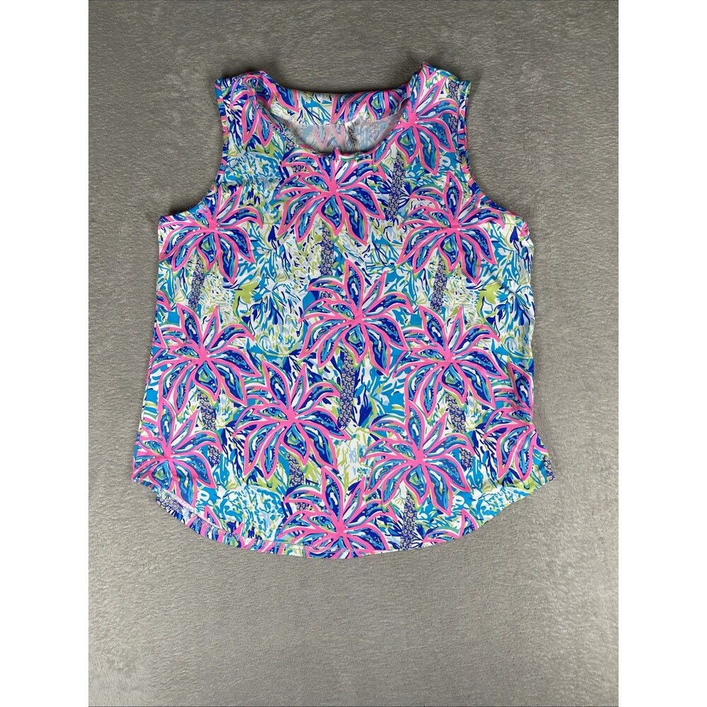 Lulu-B Sleeveless Sun Protec UPF 50 Top Tropical Large Tank Stretch Coastal Golf